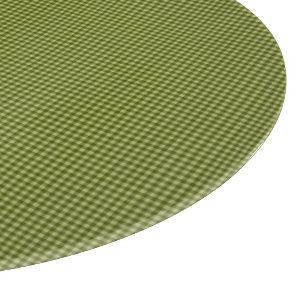Tabla De Cortar JUNTA DE CORTE DE VIDRIO ROUND Olive Green Gingham