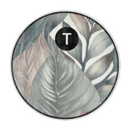 Tabla De Cortar Junta de corte de vidrio tropical monograma