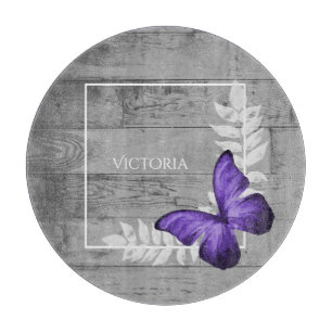 Tabla De Cortar Junta de corte personalizada de morado de mariposa