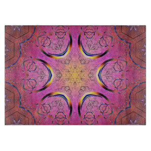 Tabla De Cortar Kaleidoscopio del corazón radiante