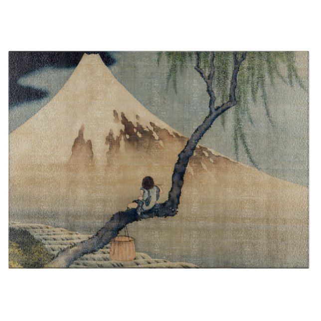 Tabla De Cortar Katsushika Hokusai - Muchacho viendo el Monte Fuji (Anverso)