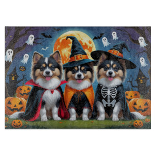 Tabla De Cortar Keeshond Dogs Calabaza Halloween Funny