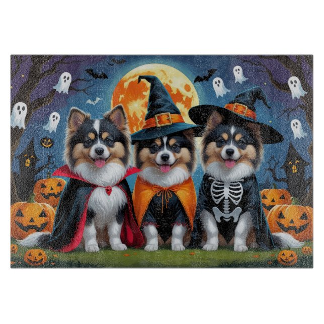 Tabla De Cortar Keeshond Dogs Calabaza Halloween Funny (Anverso)