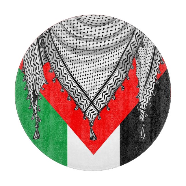 Tabla De Cortar Keffiyeh palestino Scarf tejido tradicional (Anverso)