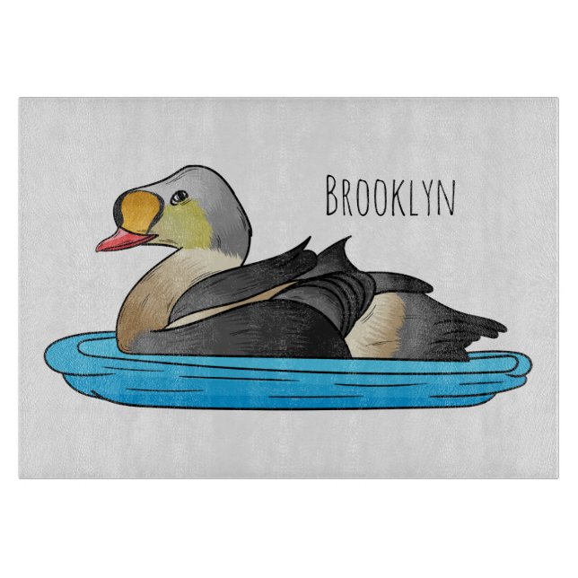 Tabla De Cortar King eider bird cartoon illustration (Anverso)