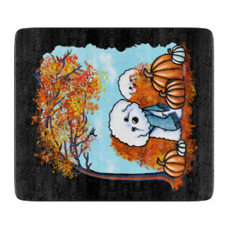 Tabla De Cortar KiniArt Autumn Bichon Frise
