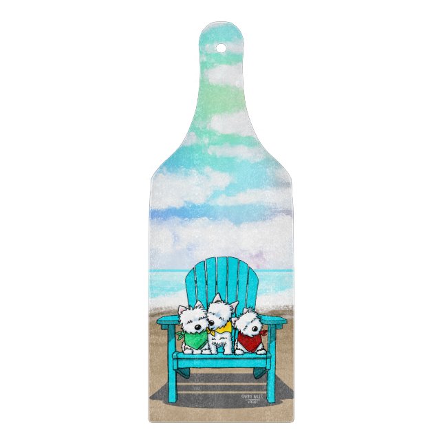 Tabla De Cortar KiniArt Beach Westies (Anverso)