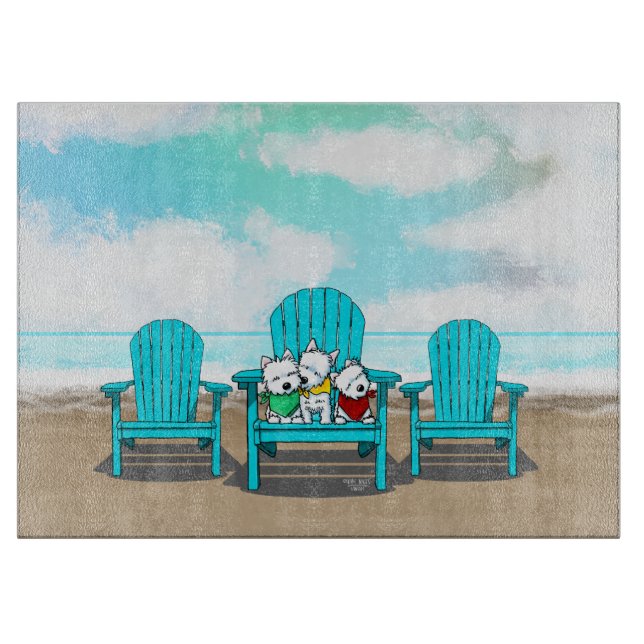 Tabla De Cortar KiniArt Beach Westies (Anverso)