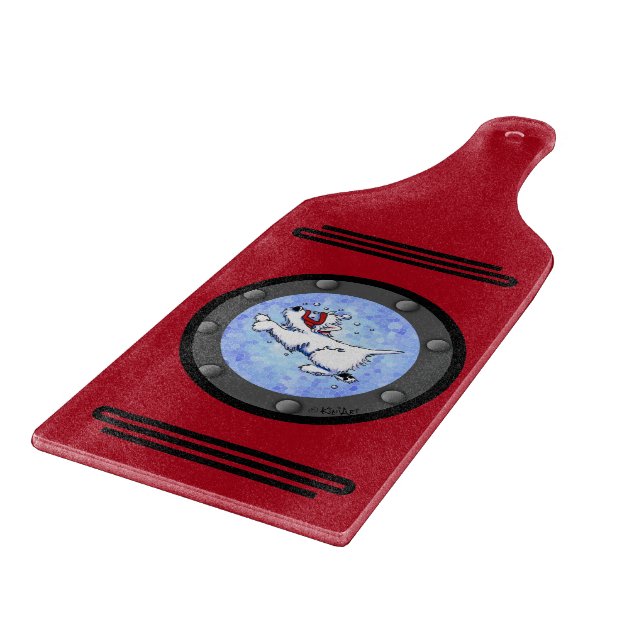Tabla De Cortar KiniArt Buceo Westie Porthole (Borde)