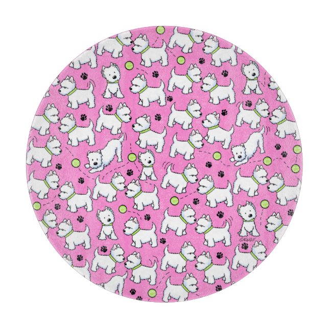 Tabla De Cortar KiniArt Playful Westies (Anverso)