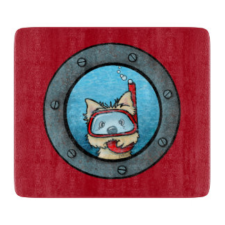 Tabla De Cortar KiniArt Snorkeling Cairn Terrier Cutting Board