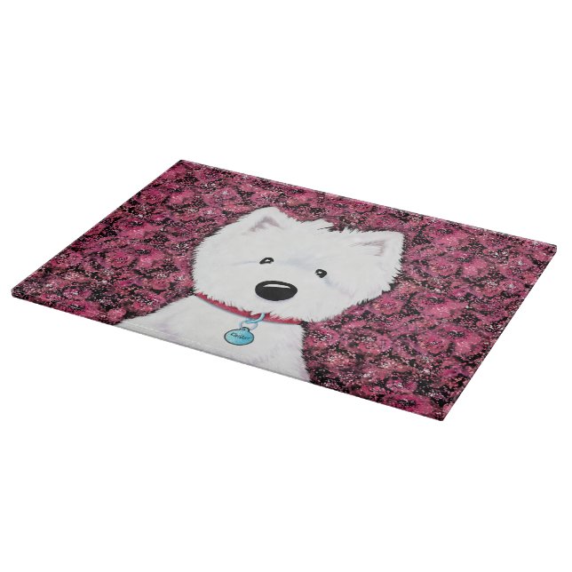 Tabla De Cortar KiniArt Westie Floral Impressions (Borde)