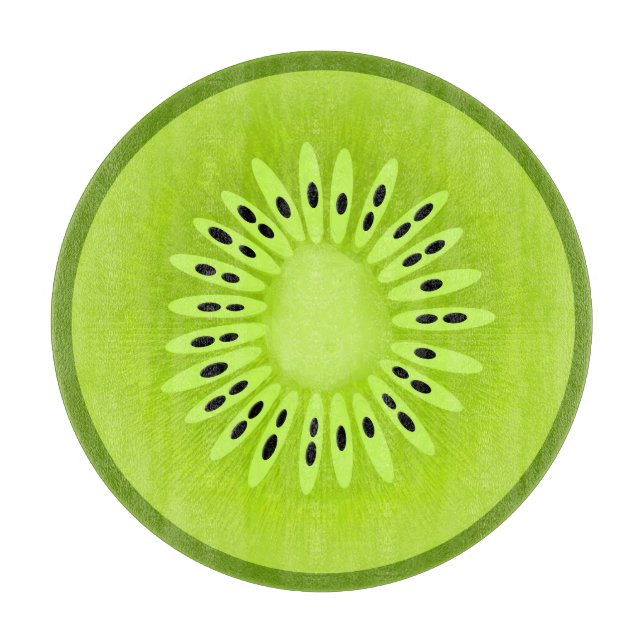 Tabla De Cortar Kiwi Estilizado Rebanado De Frutas (Anverso)