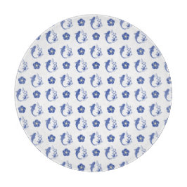 Tabla De Cortar Koi Blossom Crest: Serene Blue Edition