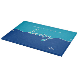 Tabla De Cortar Kosher Kitchen Script Dairy Blue