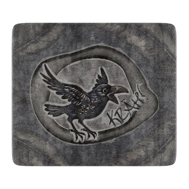 Tabla De Cortar Krähe Crow Rabe ruft KRÄH! (Anverso)