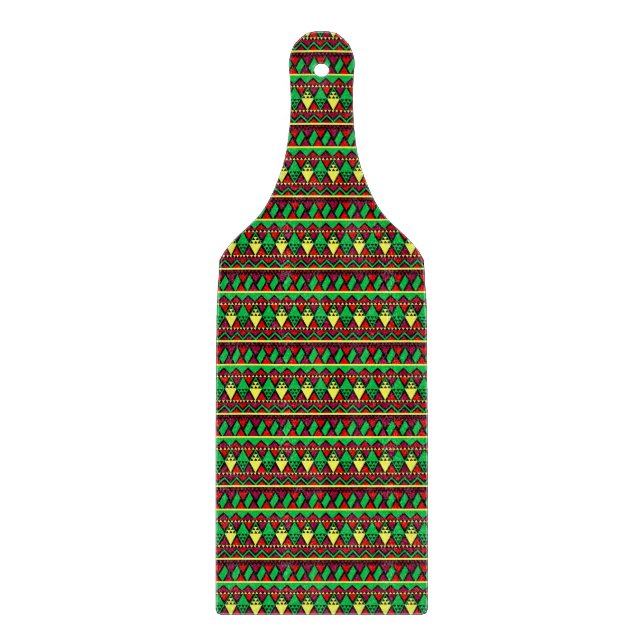 Tabla De Cortar Kwanzaa Verde amarillo rojo negro (Anverso)