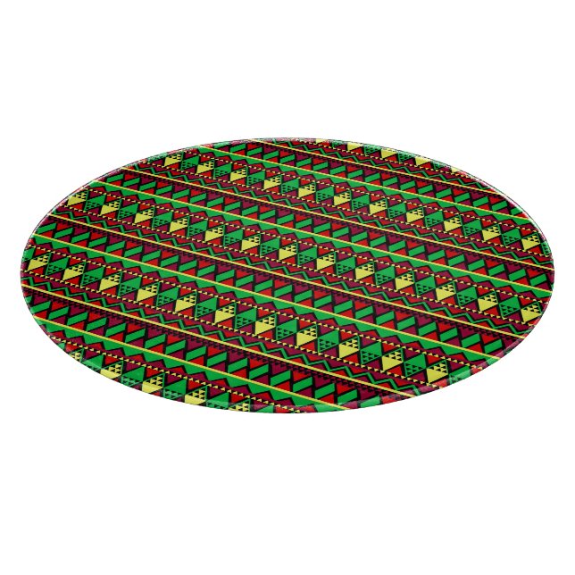 Tabla De Cortar Kwanzaa Verde amarillo rojo negro (Borde)