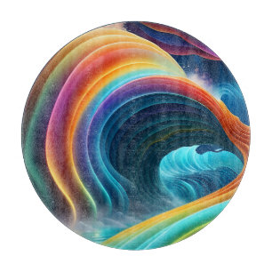 Tabla De Cortar La brillante y brillante cascada arcoiris