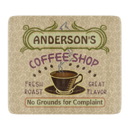 Tabla De Cortar La cafetería con la taza crea sus los propios