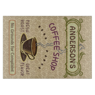 Tabla De Cortar La cafetería con la taza crea sus los propios