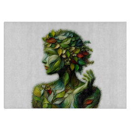 Tabla De Cortar La Dama Verde - Fondo Blanco