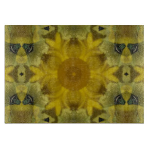 Tabla De Cortar La flor del sol estalla dorada