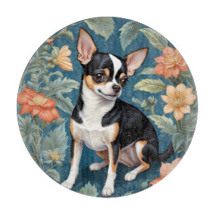 Tabla De Cortar La floral inspirada por el cute chihuahua William