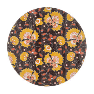 Tabla De Cortar La inmaculada cosecha india de color floral
