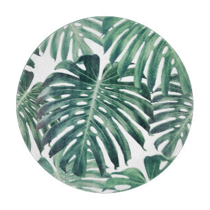 Tabla De Cortar La jungla tropical deja el fondo floral