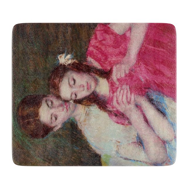 Tabla De Cortar La lección de Crochet (dos hermanas) (Anverso)
