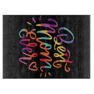 Tabla De Cortar La mejor mamá siempre colorida