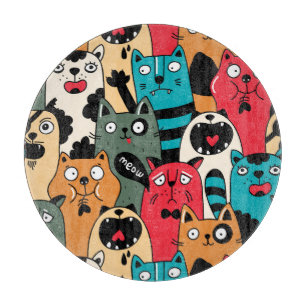 Tabla De Cortar La multitud de gatos