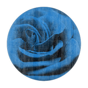 Tabla De Cortar La rosa roja azul, macrobelleza.