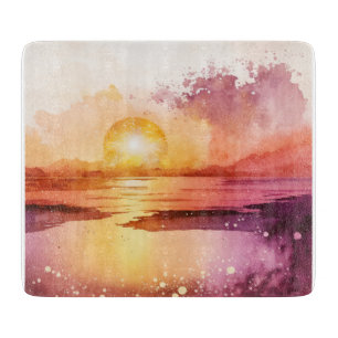 Tabla De Cortar La Serie de Playa de Acuarela Diseño 3