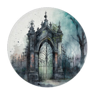 Tabla De Cortar La serie Puerta del Cementerio Gótico Diseño 11
