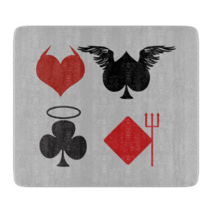 Tabla De Cortar La tarjeta Angel y el diablo se adaptan al gris