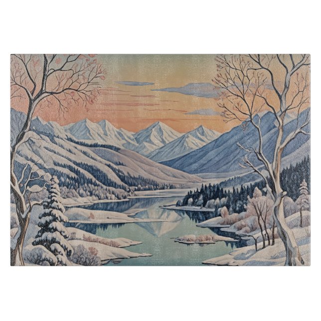 Tabla De Cortar La tranquilidad del invierno (Anverso)