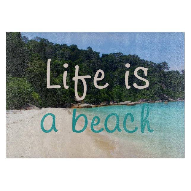 Tabla De Cortar La vida es una playa (Anverso)