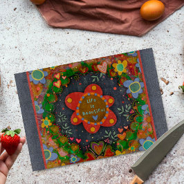 Tabla De Cortar La vida inspiradora es hermosa cita floral