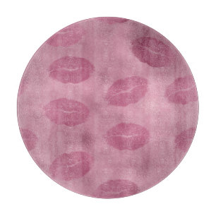Tabla De Cortar Labios de vidrio rosado