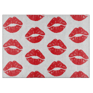 Tabla De Cortar Labios Rojos, Labios Rojos, Beso, Patrón De Labios