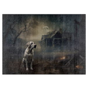 Tabla De Cortar Labrador Halloween Aterrador