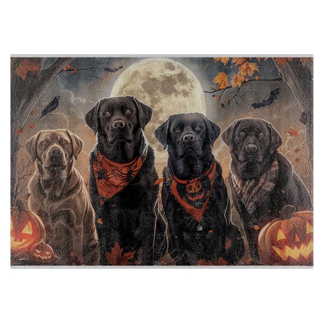 Tabla De Cortar Labrador Halloween Espeluznante (Anverso)