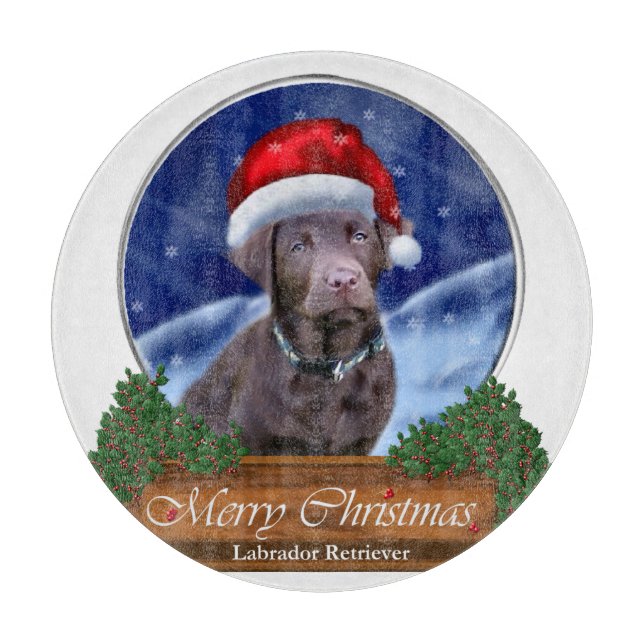 Tabla De Cortar Labrador Recuperador Navidades (Anverso)