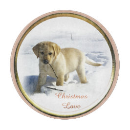 Tabla De Cortar Labrador Recuperador Navidades