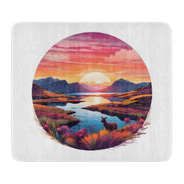 Tabla De Cortar Lago Ewe Sunset En Escocia