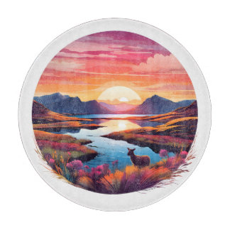 Tabla De Cortar Lago Ewe Sunset En Escocia