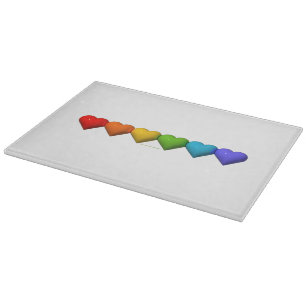 Tabla De Cortar Las glifos de formas de corazón 3D brillantes de S