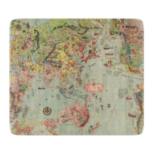 Tabla De Cortar Las rutas de aire del mundo del mapa del mundo de